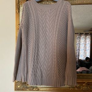 Forever 21 Cable Knit Sweater Beige